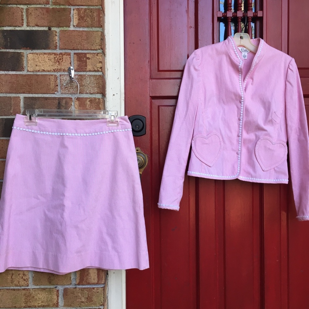 New Lilly Pulitzer jacket 2 seersucker Hibiscus